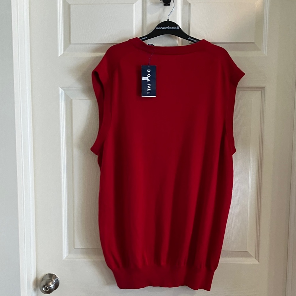 NWT Chaps EST 1978 Red V-Neck Sweater Vest - Picture 4 of 5